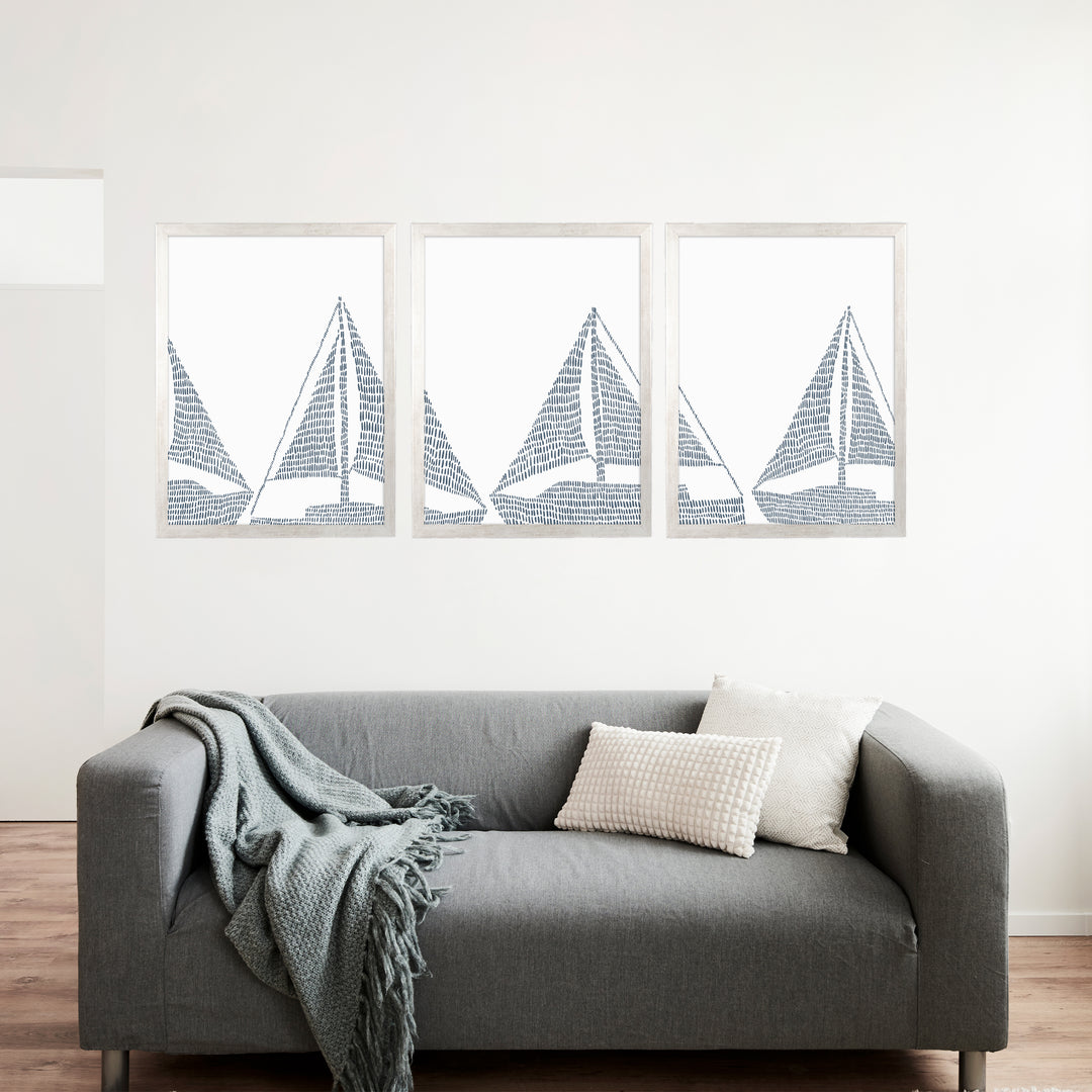 Sailboat Nautical Illustration - Set of 3