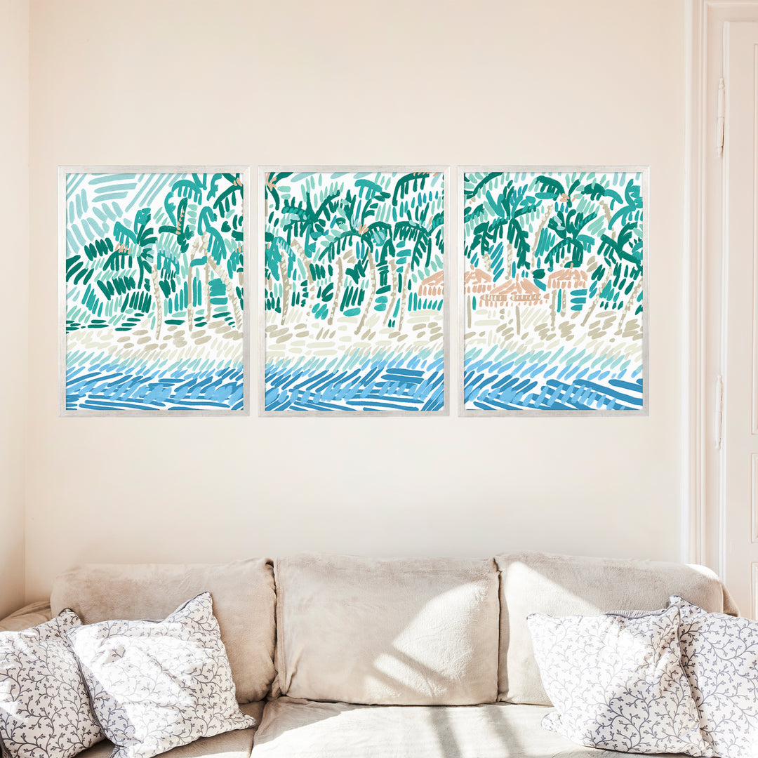 Tropical Shores Triptych - Set of 3