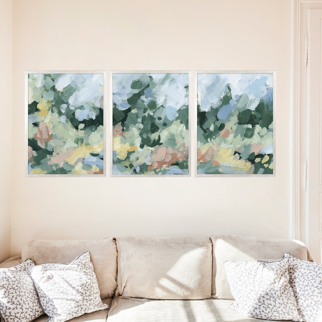 Blossoms Abstracted Triptych - Set of 3 - Jetty Home