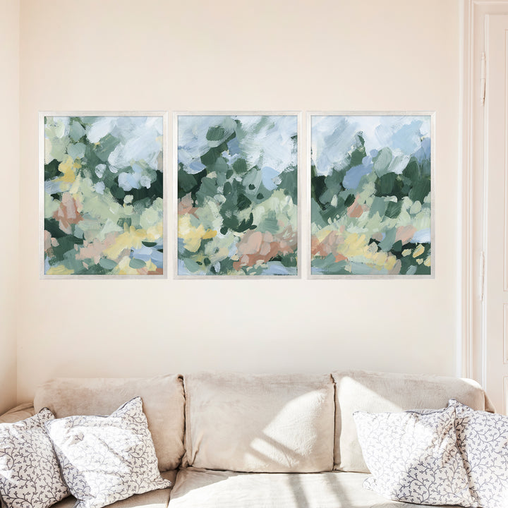 Blossoms Abstracted Triptych - Set of 3 - Jetty Home