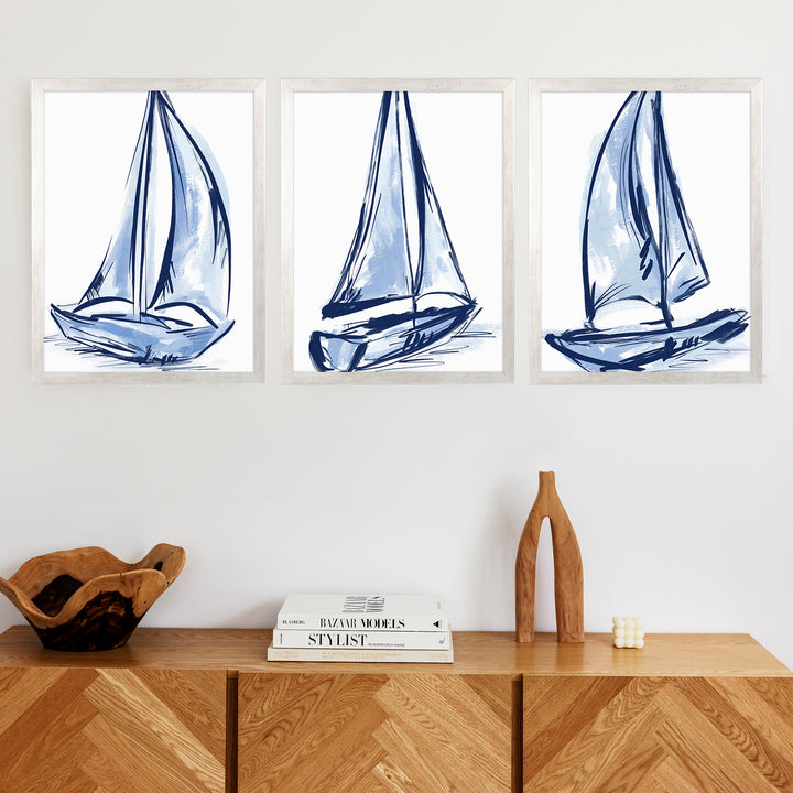 Sail Ahead Triptych - Set of 3 - Jetty Home