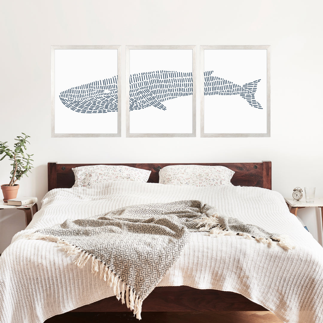 Blue Whale Illustration - Set of 3