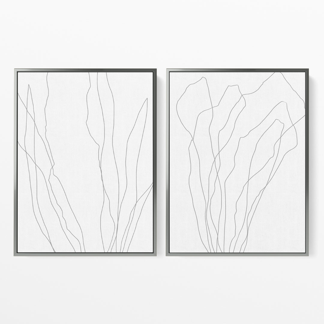 Modern Minimalist Seaweed Illustration - Set of 2