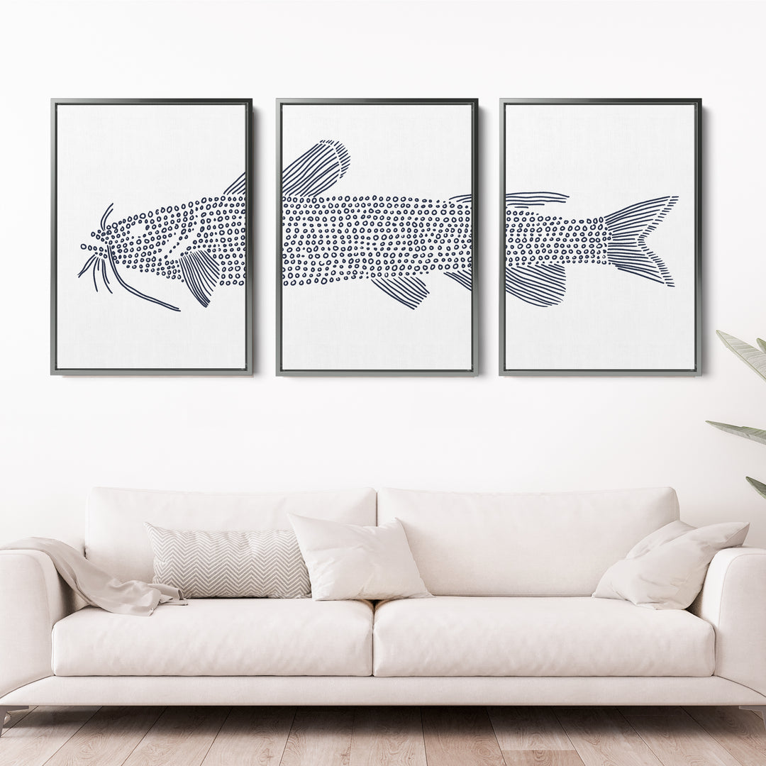 Catfish in Circles Triptych - Set of 3