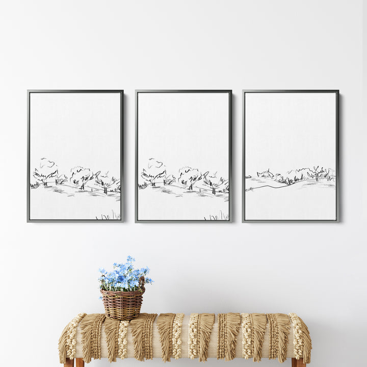 The Countryside Landscape - Set of 3