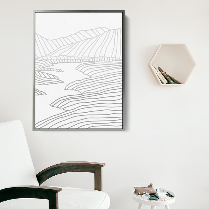 Minimalist Mountainscape Winter Scene