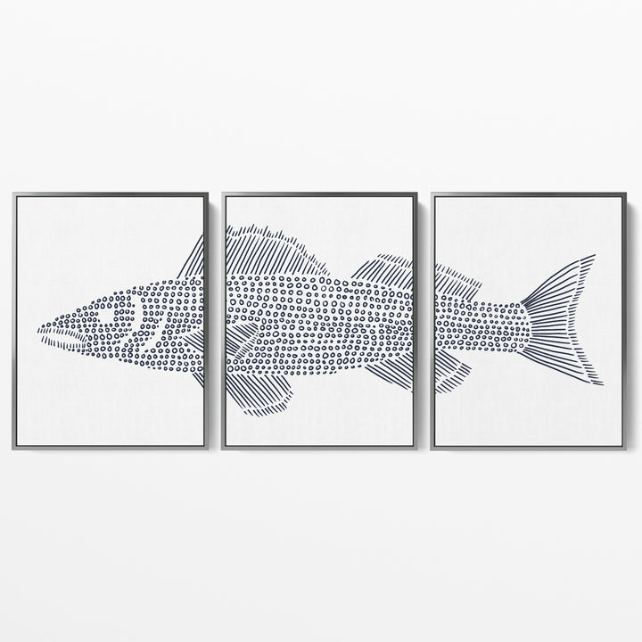 Walleye in Circles Triptych - Set of 3