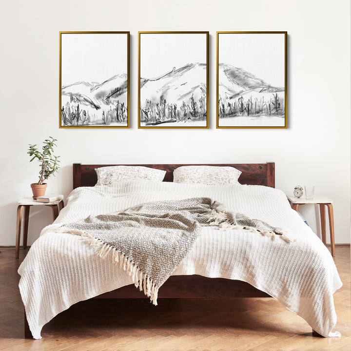 Mountain Landscape Sketch - Set of 3 - Jetty Home