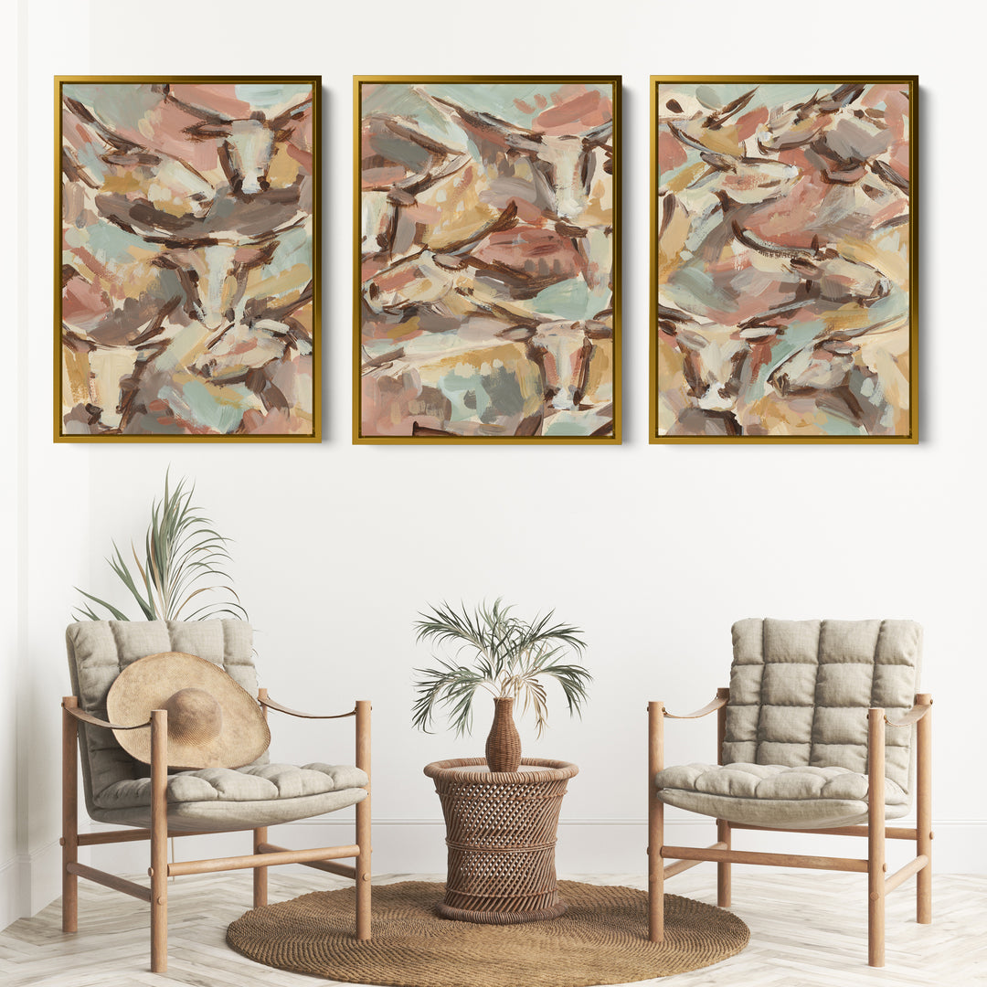 Western Herd Triptych - Set of 3 - Jetty Home