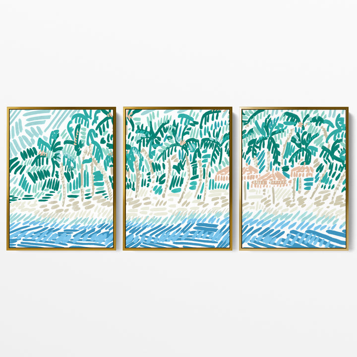 Tropical Shores Triptych - Set of 3