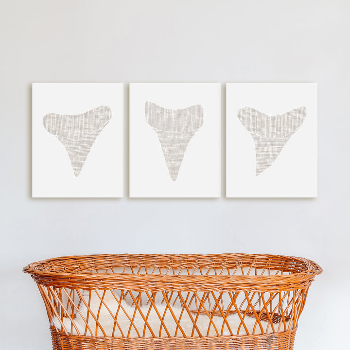 Woven Shark Teeth Triptych - Set of 3