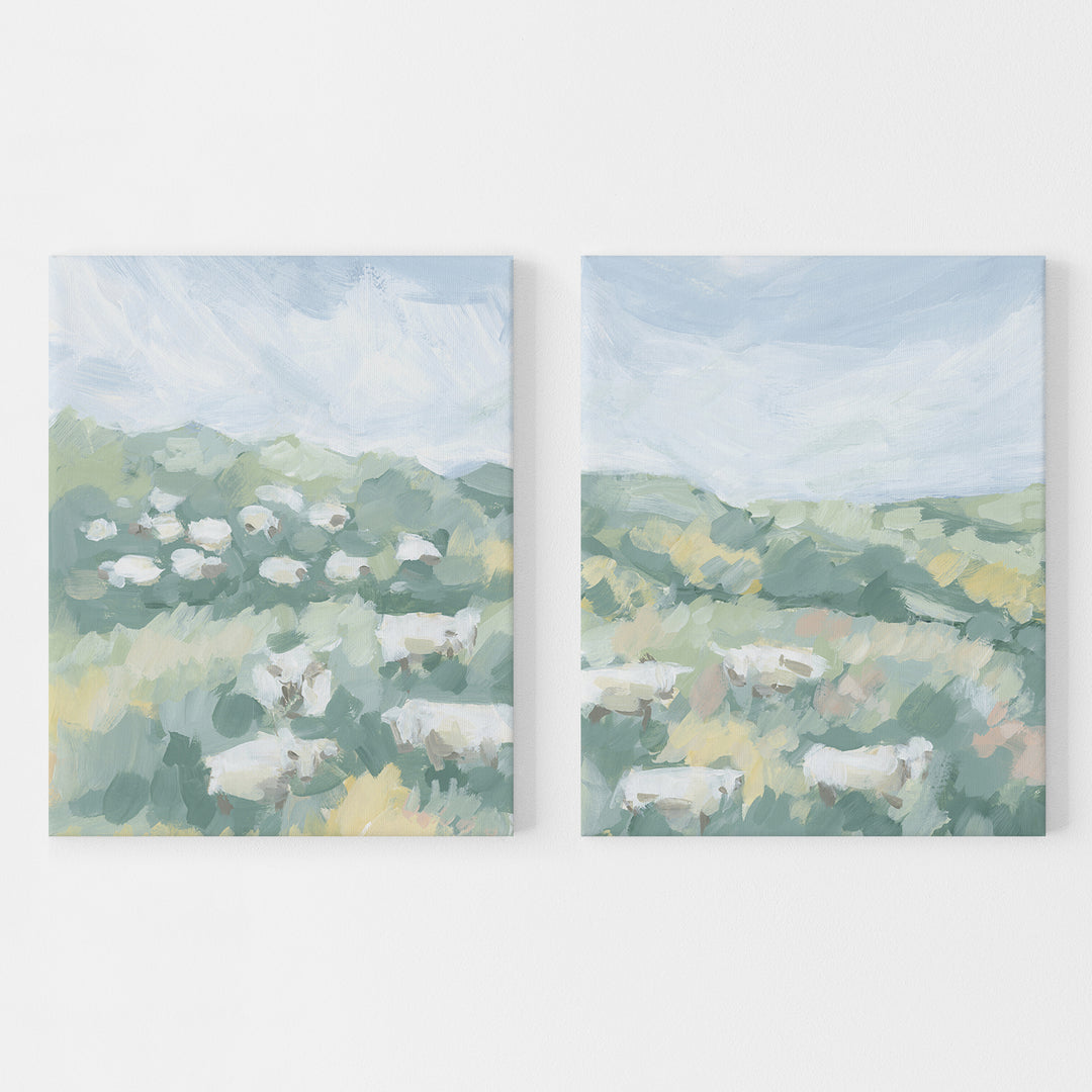 Countryside Flock Diptych - Set of 2 - Jetty Home
