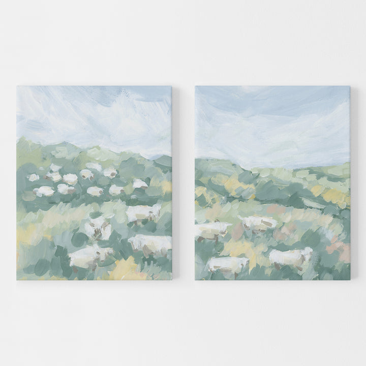 Countryside Flock Diptych - Set of 2 - Jetty Home