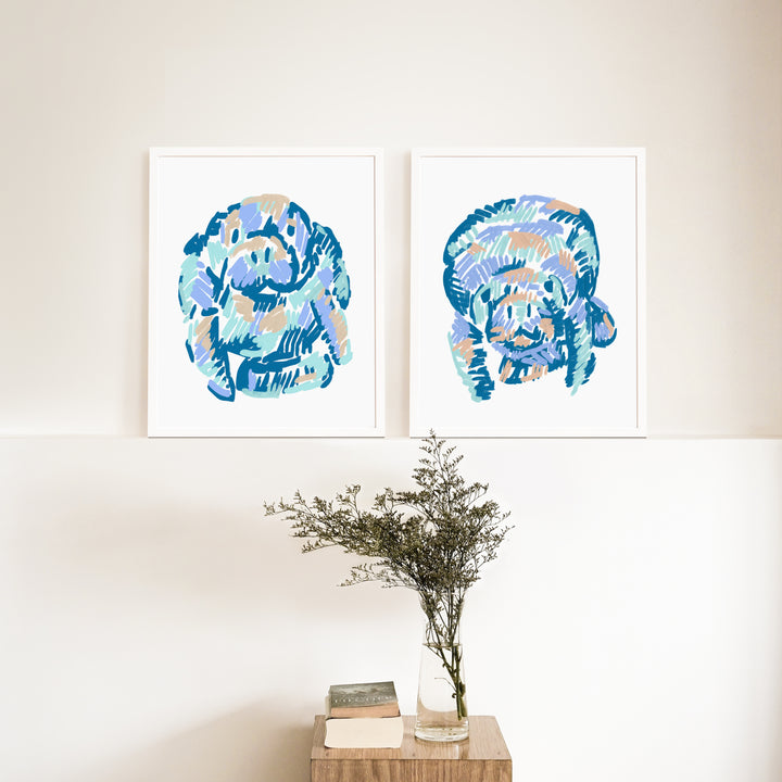A Manatee Pairing Diptych - Set of 2