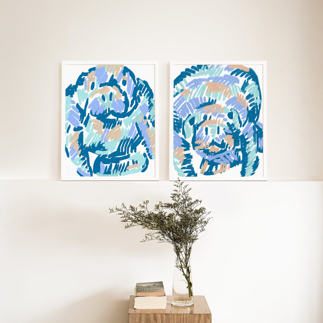 Mellow Manatees Diptych - Set of 2