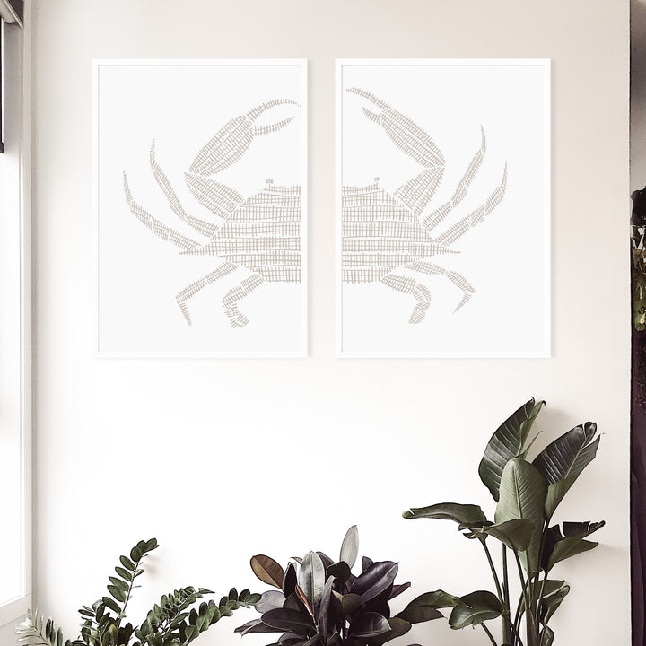 Woven Stone Crab Diptych - Set of 2