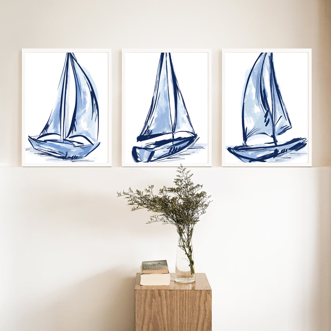 Sail Ahead Triptych - Set of 3 - Jetty Home