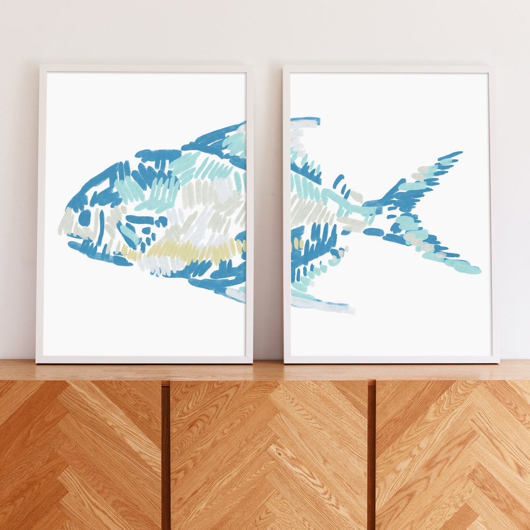 The Permit Fish Diptych - Set of 2