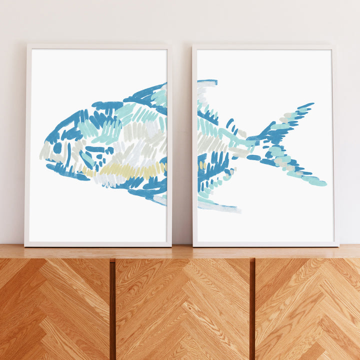 The Permit Fish Diptych - Set of 2