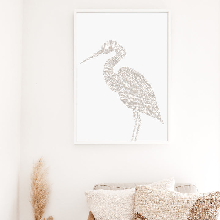 Woven Heron Illustration