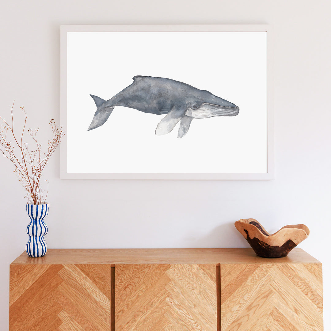 Watercolor Humpback Whale Painting - Jetty Home