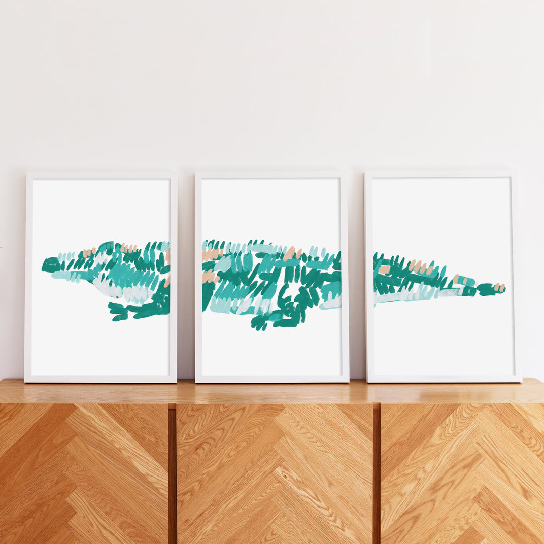 The Alligator Triptych - Set of 3