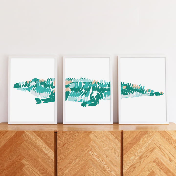 The Alligator Triptych - Set of 3