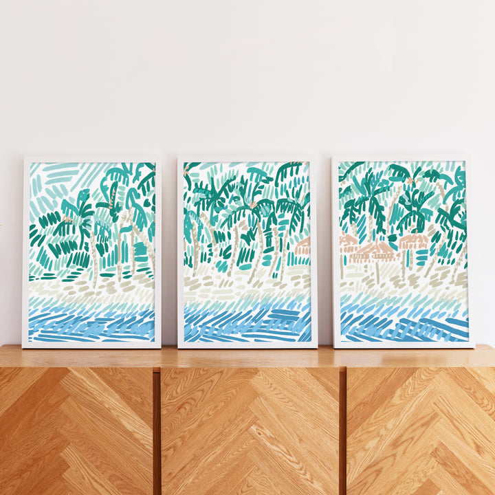 Tropical Shores Triptych - Set of 3