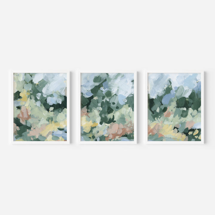 Blossoms Abstracted Triptych - Set of 3 - Jetty Home