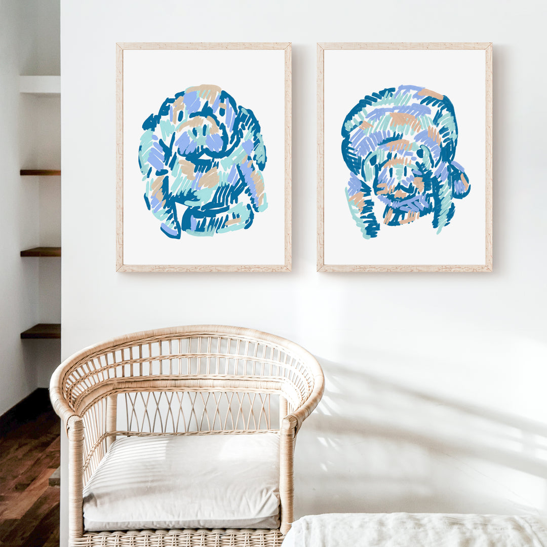 A Manatee Pairing Diptych - Set of 2