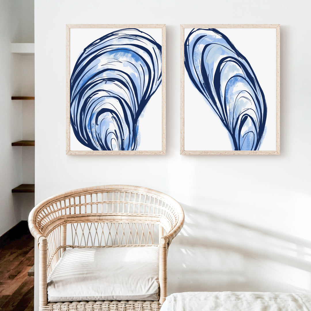 Blue Seashells Diptych - Set of 2 - Jetty Home