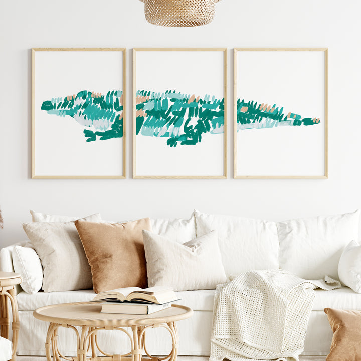 The Alligator Triptych - Set of 3