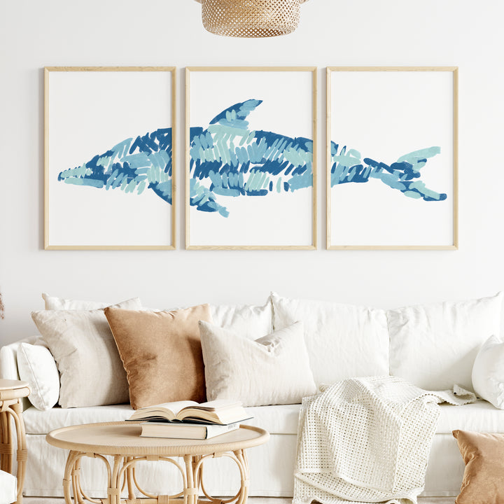 The Dolphin Triptych - Set of 3
