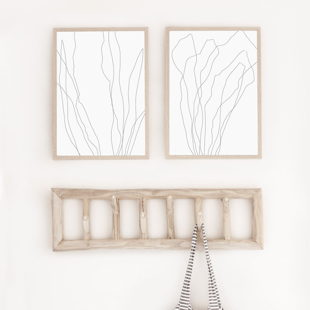 Modern Minimalist Seaweed Illustration - Set of 2