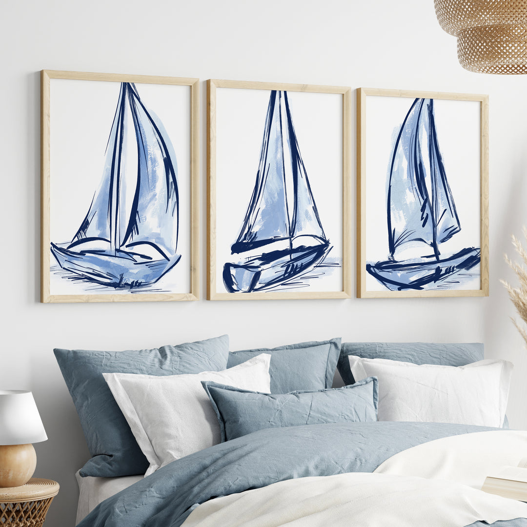 Sail Ahead Triptych - Set of 3 - Jetty Home