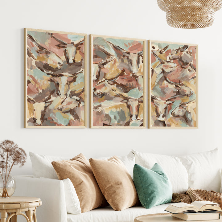 Western Herd Triptych - Set of 3 - Jetty Home