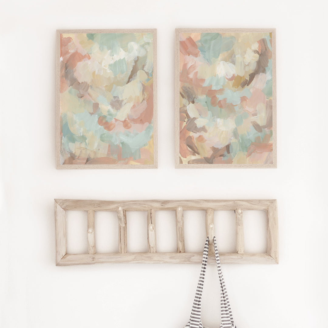 Golden Brush Diptych - Set of 2