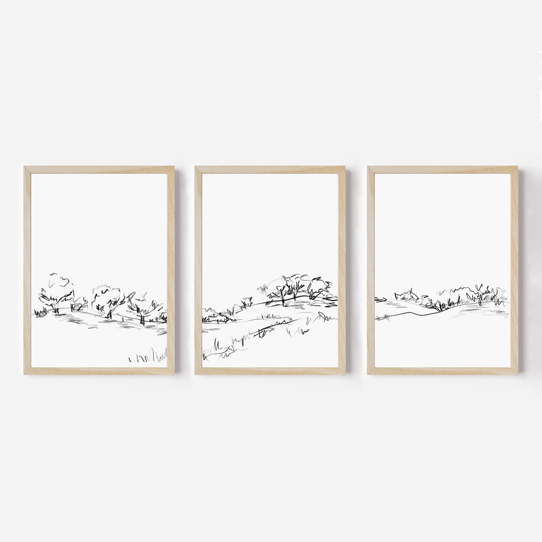 The Countryside Landscape - Set of 3