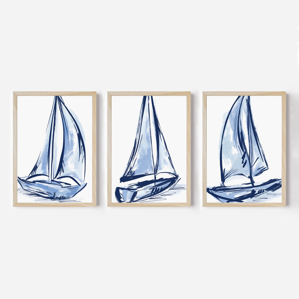 Sail Ahead Triptych - Set of 3 - Jetty Home