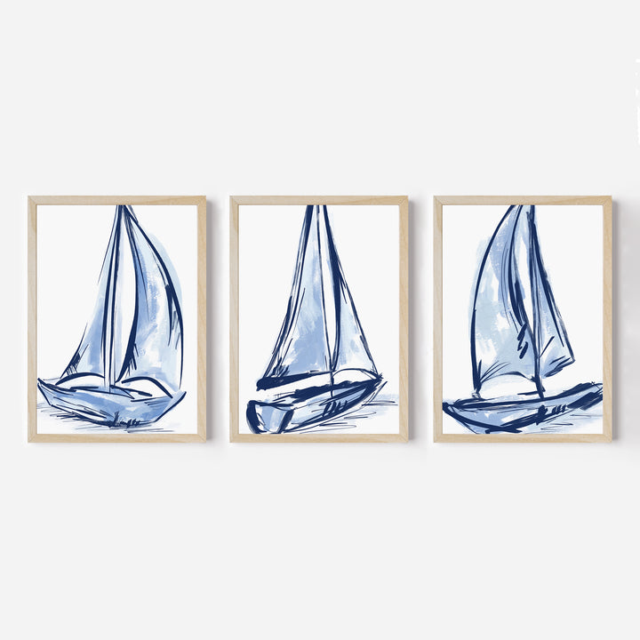 Sail Ahead Triptych - Set of 3 - Jetty Home
