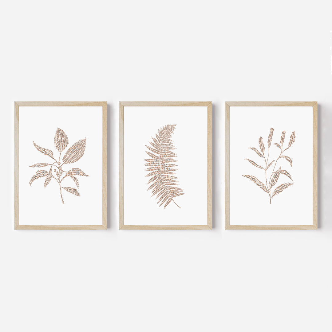 Modern Plant Life Triptych - Set of 3