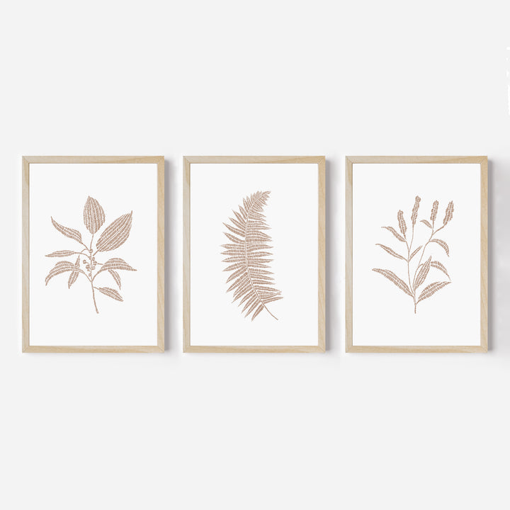 Modern Plant Life Triptych - Set of 3