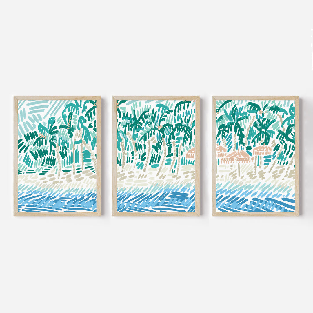 Tropical Shores Triptych - Set of 3