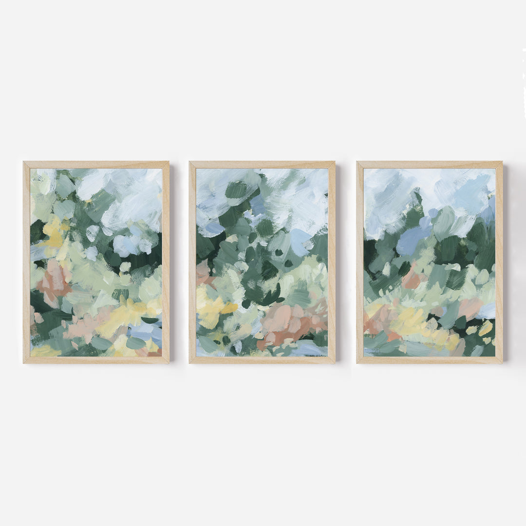 Blossoms Abstracted Triptych - Set of 3 - Jetty Home