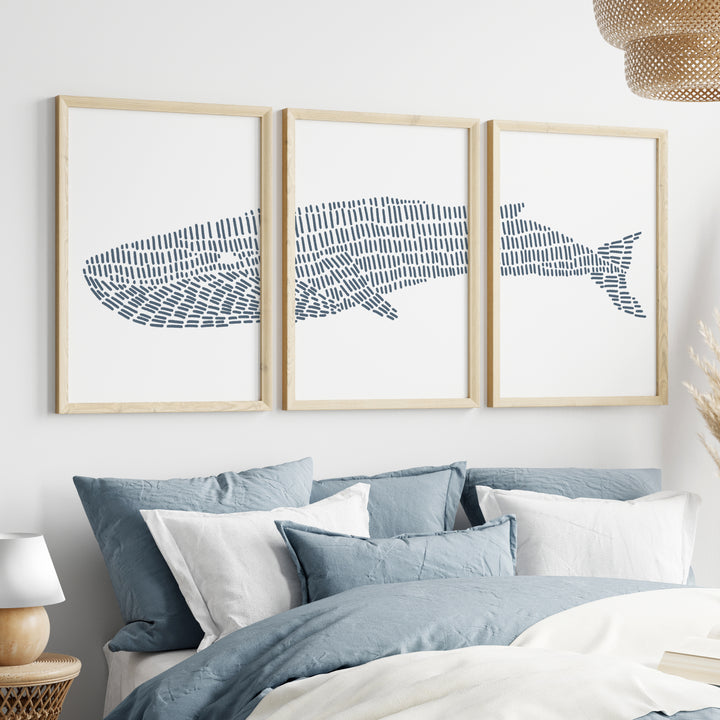 Blue Whale Illustration - Set of 3