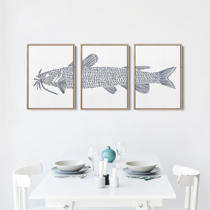 Catfish in Circles Triptych - Set of 3