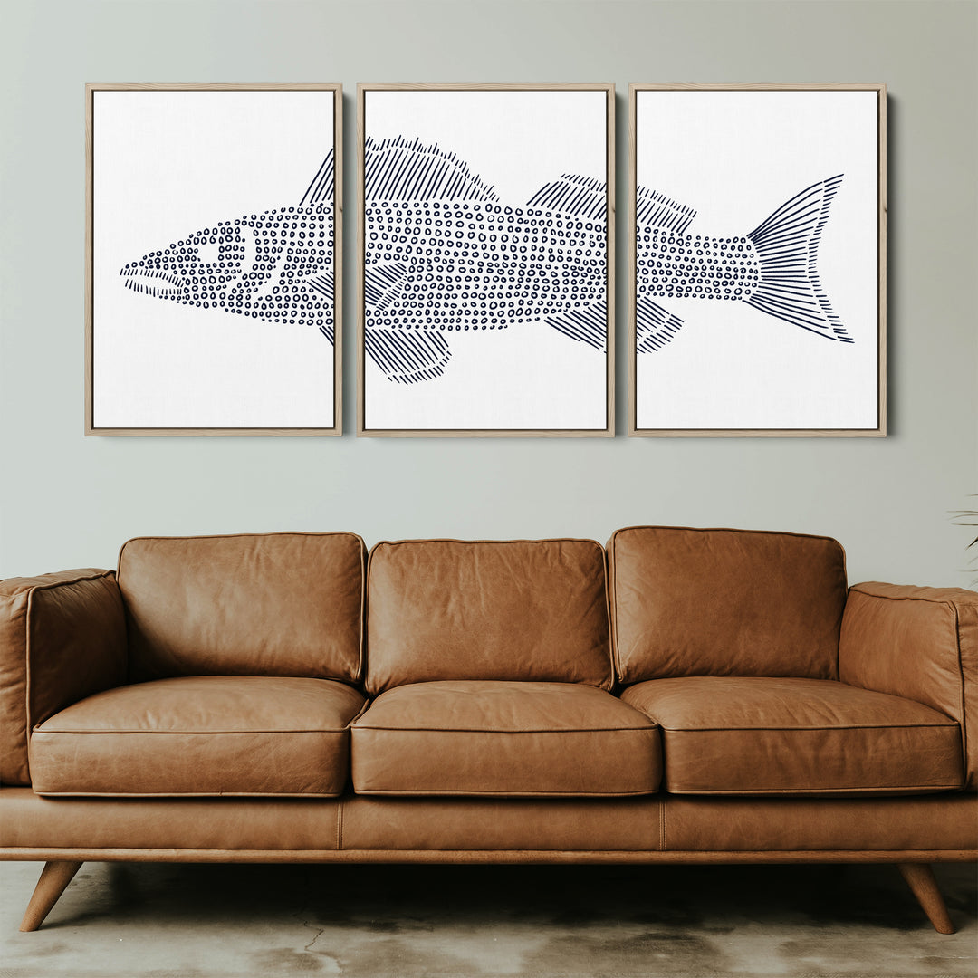 Walleye in Circles Triptych - Set of 3