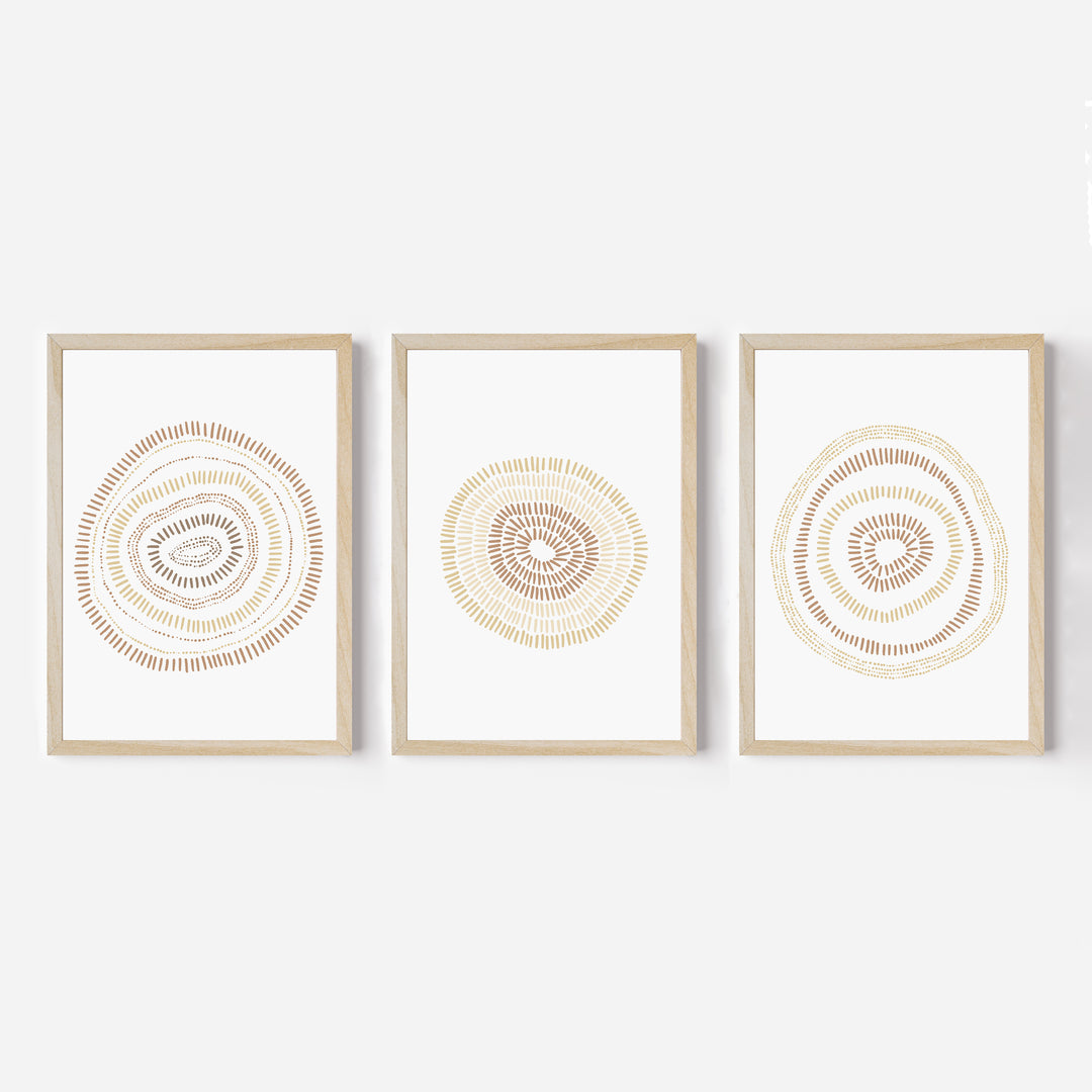 Minimalist Circle Blooms - Set of 3 - Jetty Home
