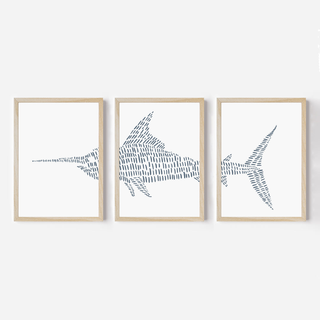 Swordfish Modern Illustration - Set of 3