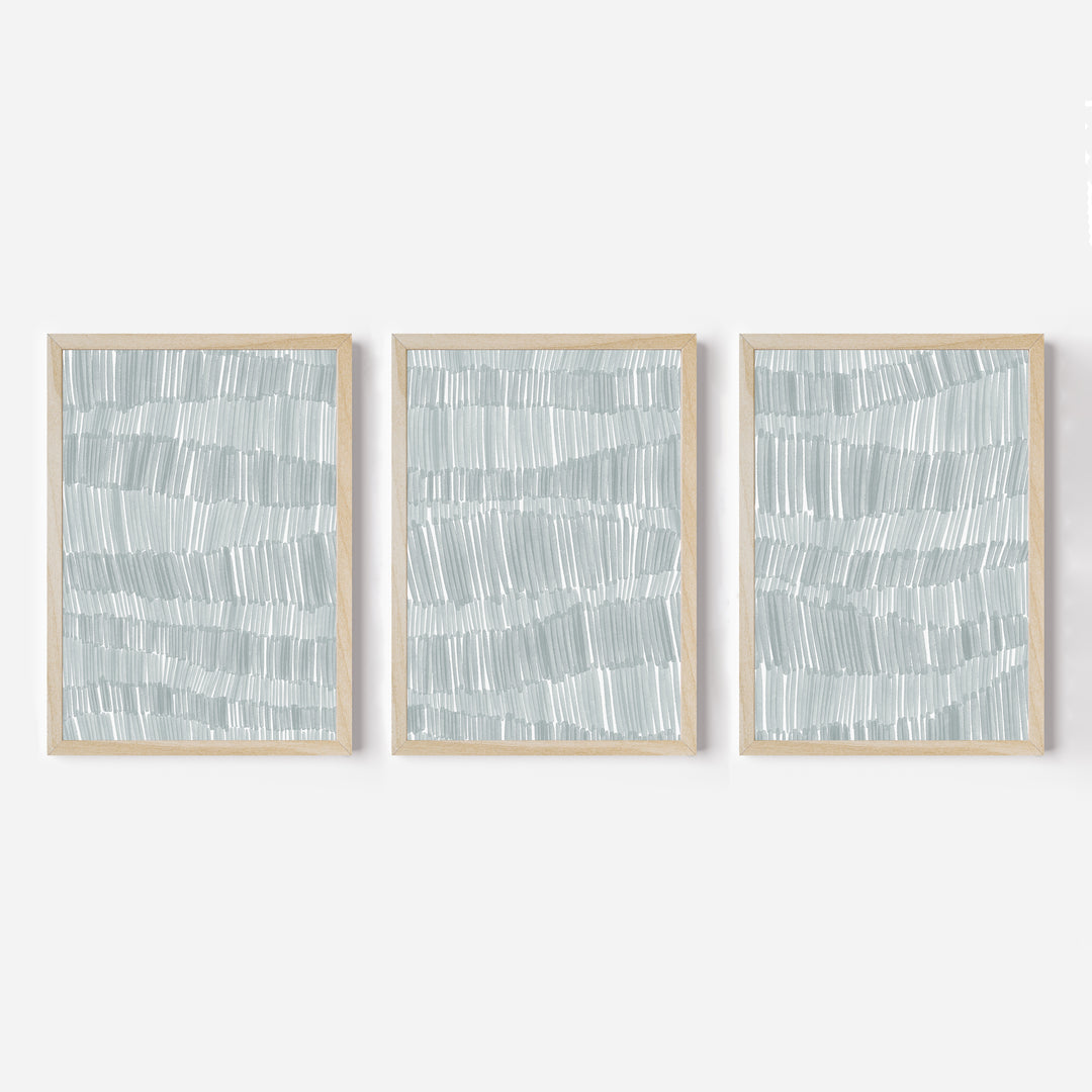 Deconstructed Ocean Waves Triptych - Set of 3